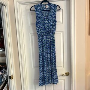 Anne Klein maxi dress. Sleeveless. M. Gathered adjustable waist.